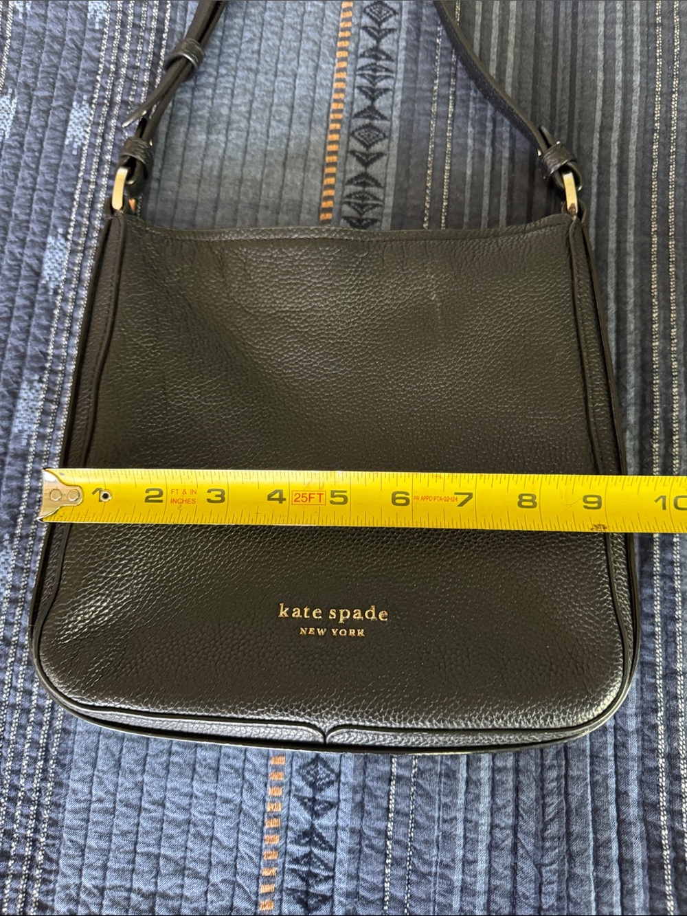 kate spade Black Hudson Pebbled Leather Crossbody Bag